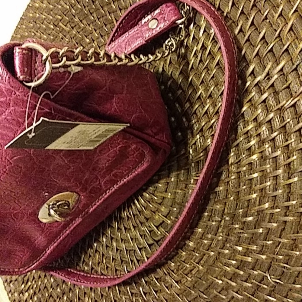 Pink Croco "Wallet on a String"